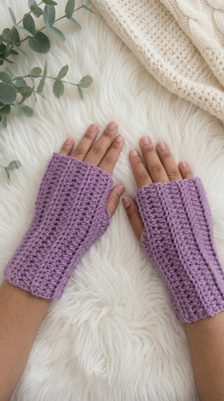 Crochet Fingerless Gloves Pattern 6