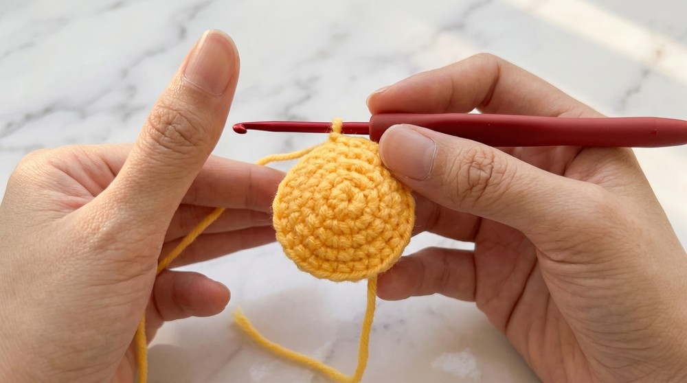 Crochet Fried Egg Keychain Pattern 2