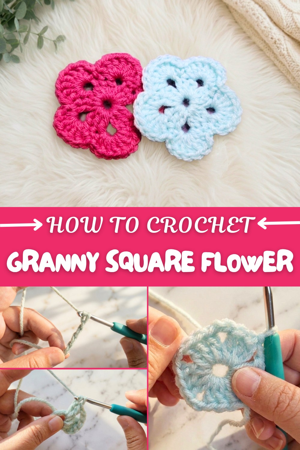 Crochet Granny Square Flower Pattern