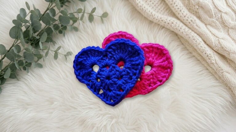 Crochet Granny Square Heart Pattern 6