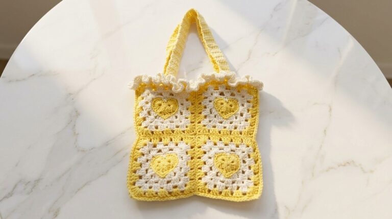 Crochet Heart Granny Square Bag Pattern 7
