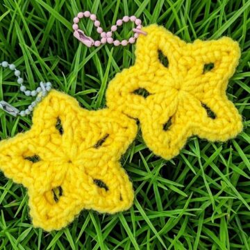 Crochet Hollow Star Keychain Pattern 6
