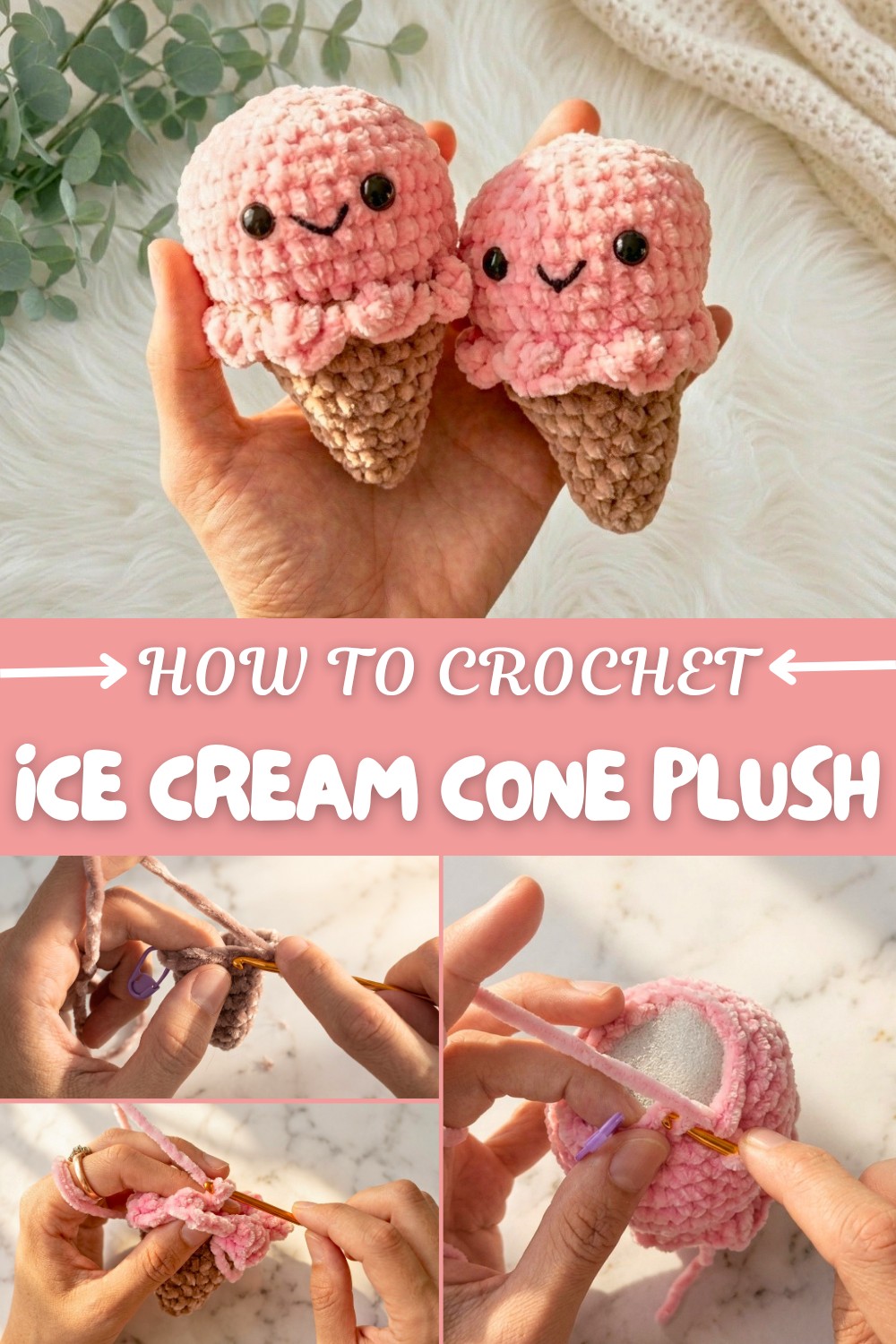 Crochet Ice Cream Cone Plush Pattern