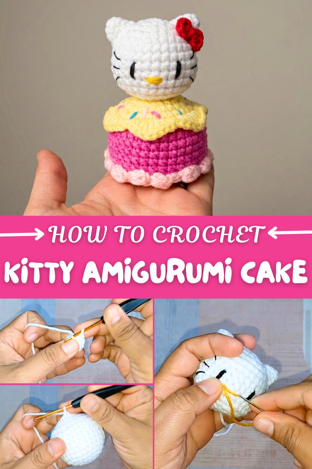 Crochet Kitty Amigurumi Cake Pattern