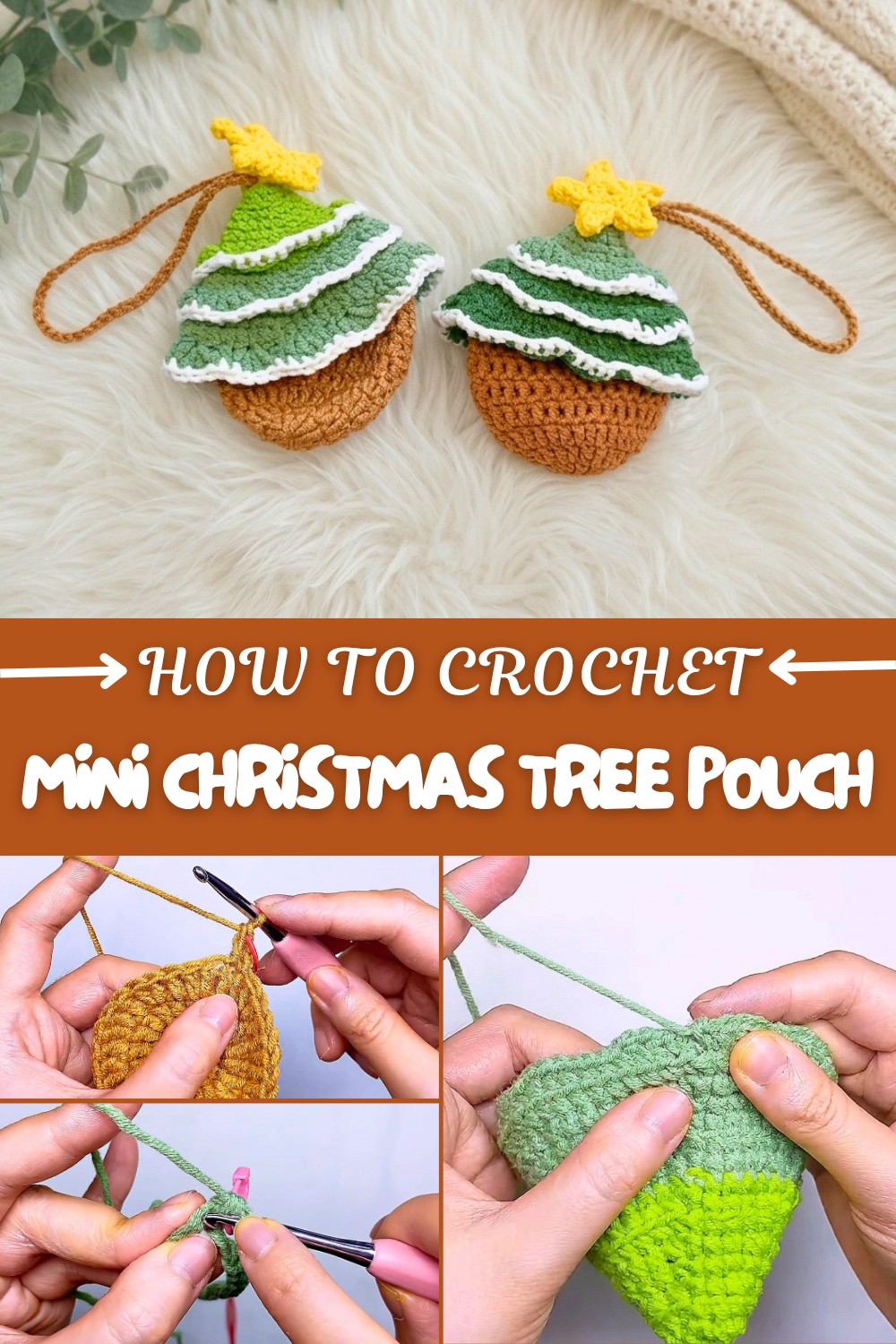 Crochet Mini Christmas Tree Pouch Pattern