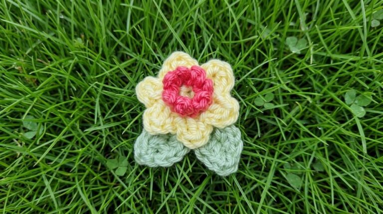 Crochet Mini Daffodil Motif Pattern 6