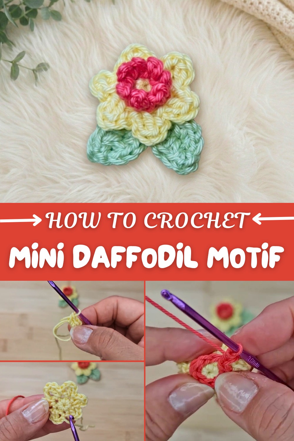 Crochet Mini Daffodil Motif Pattern