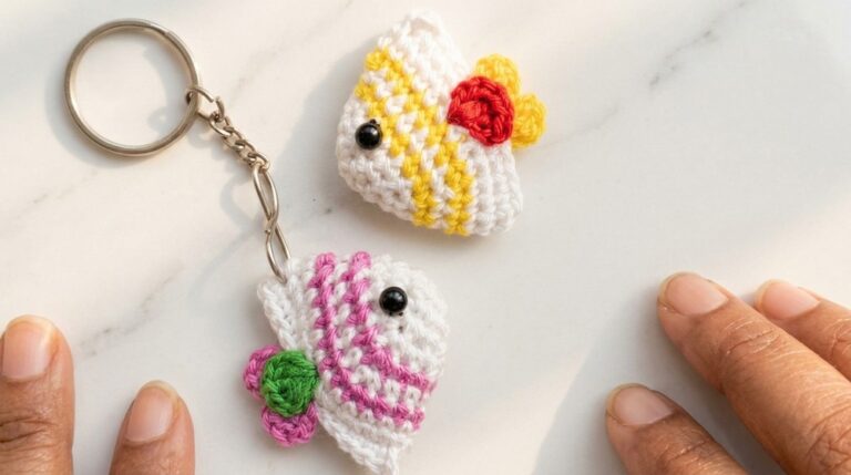 Crochet Mini Fish Keychain Pattern 6