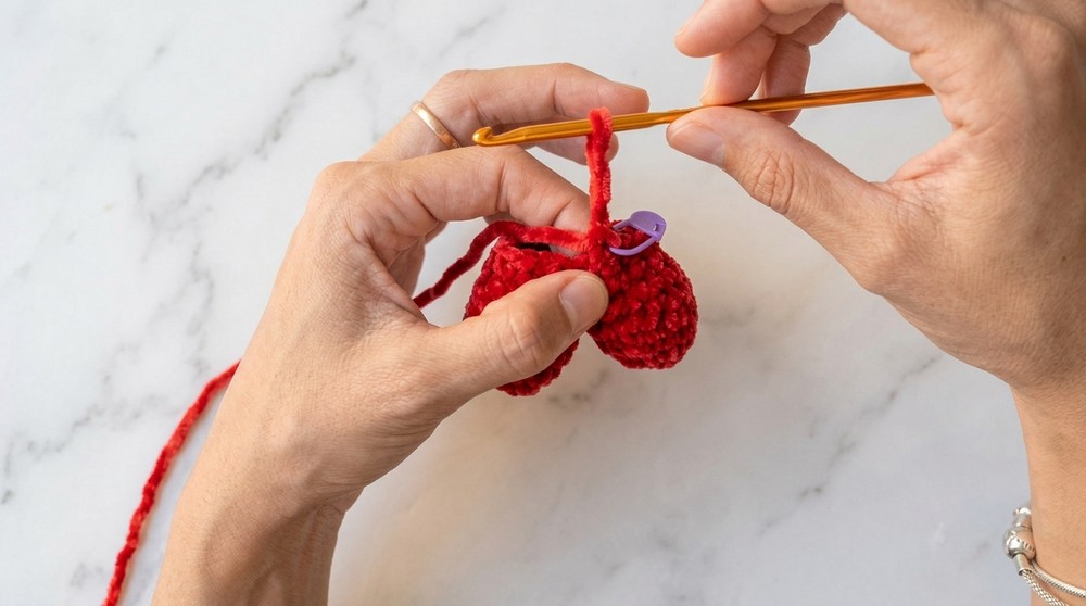 Crochet Mini Plush Heart Pattern 4