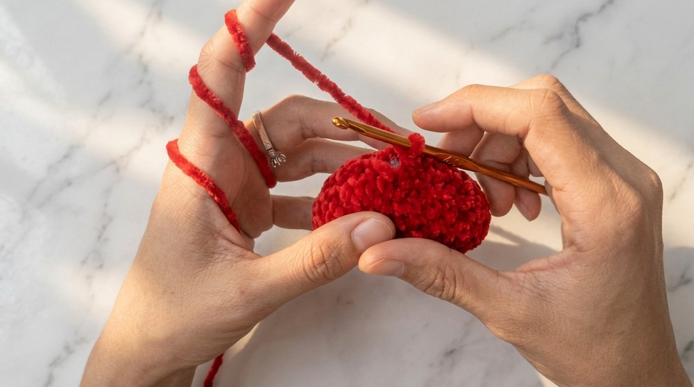 Crochet Mini Plush Heart Pattern 5