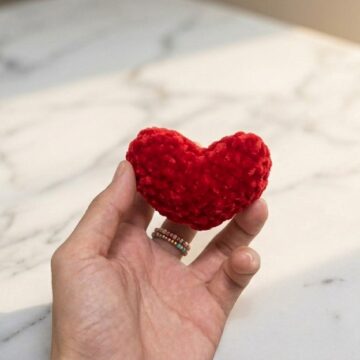 Crochet Mini Plush Heart Pattern 6