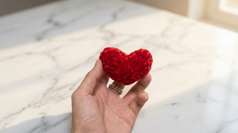 Crochet Mini Plush Heart Pattern 6