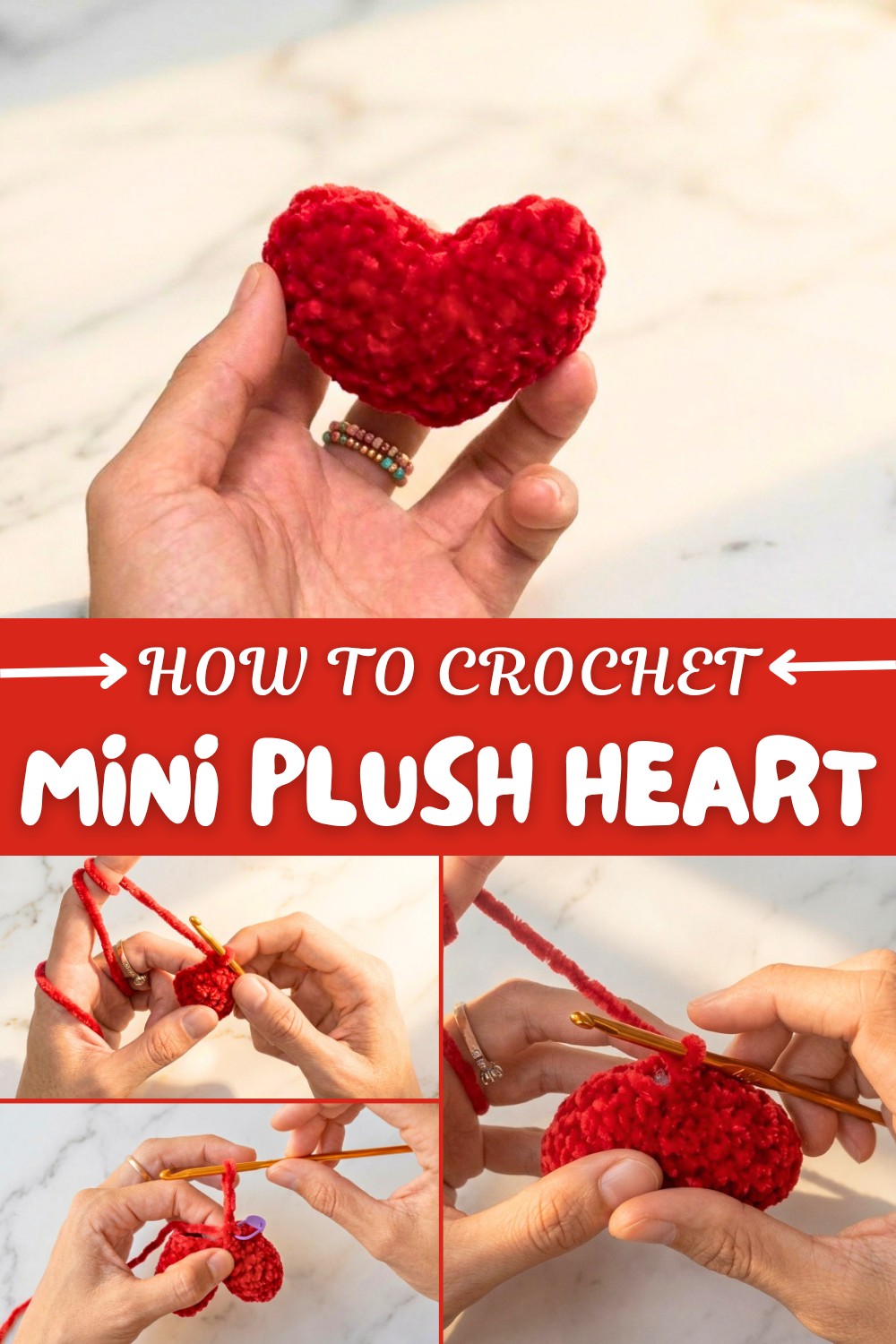 Crochet Mini Plush Heart Pattern
