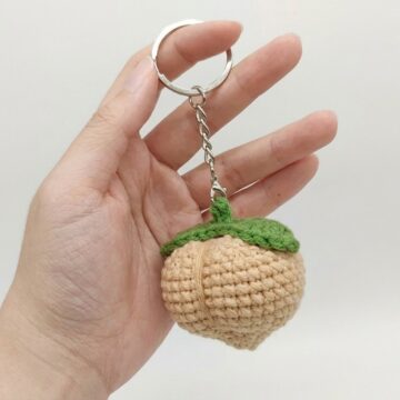 Crochet Peach Keychain Pattern 6