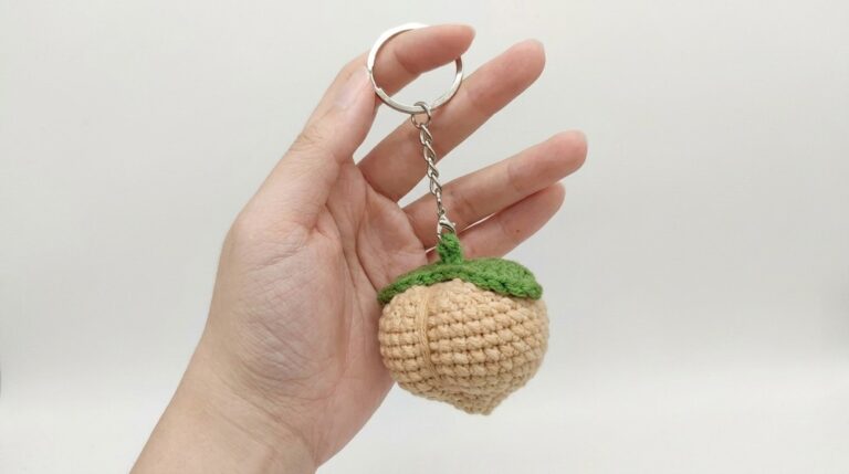 Crochet Peach Keychain Pattern 6