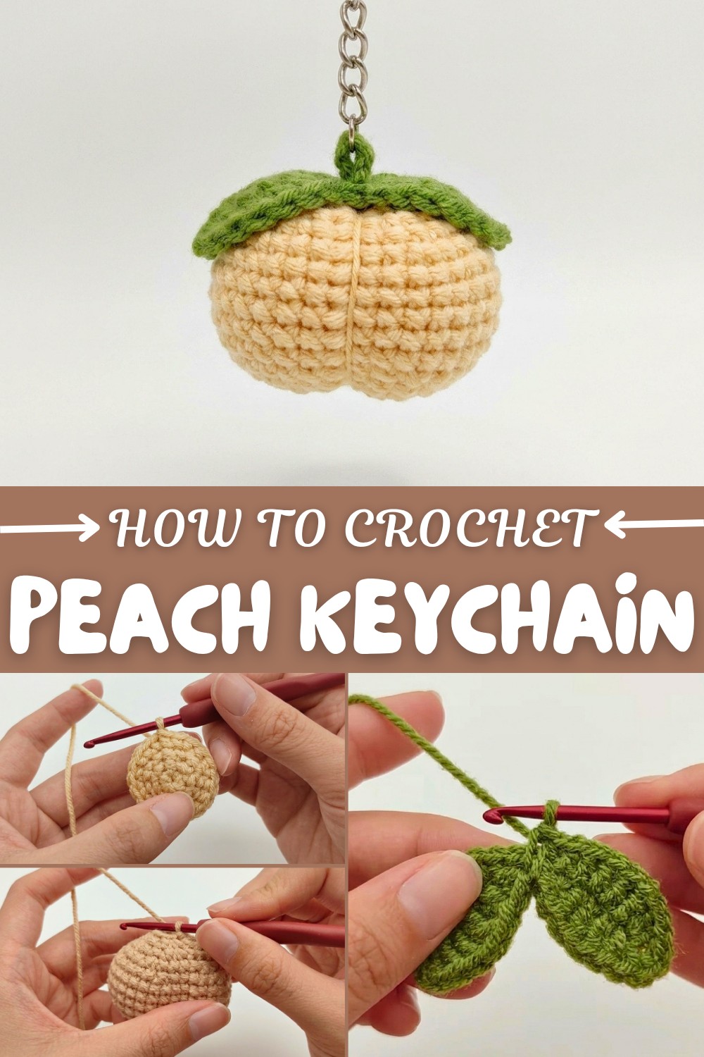 Crochet Peach Keychain Pattern