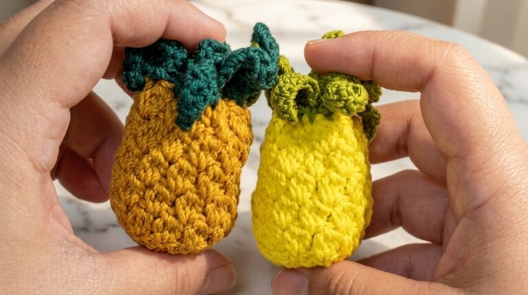 Crochet Pineapple Keychain Pattern 6