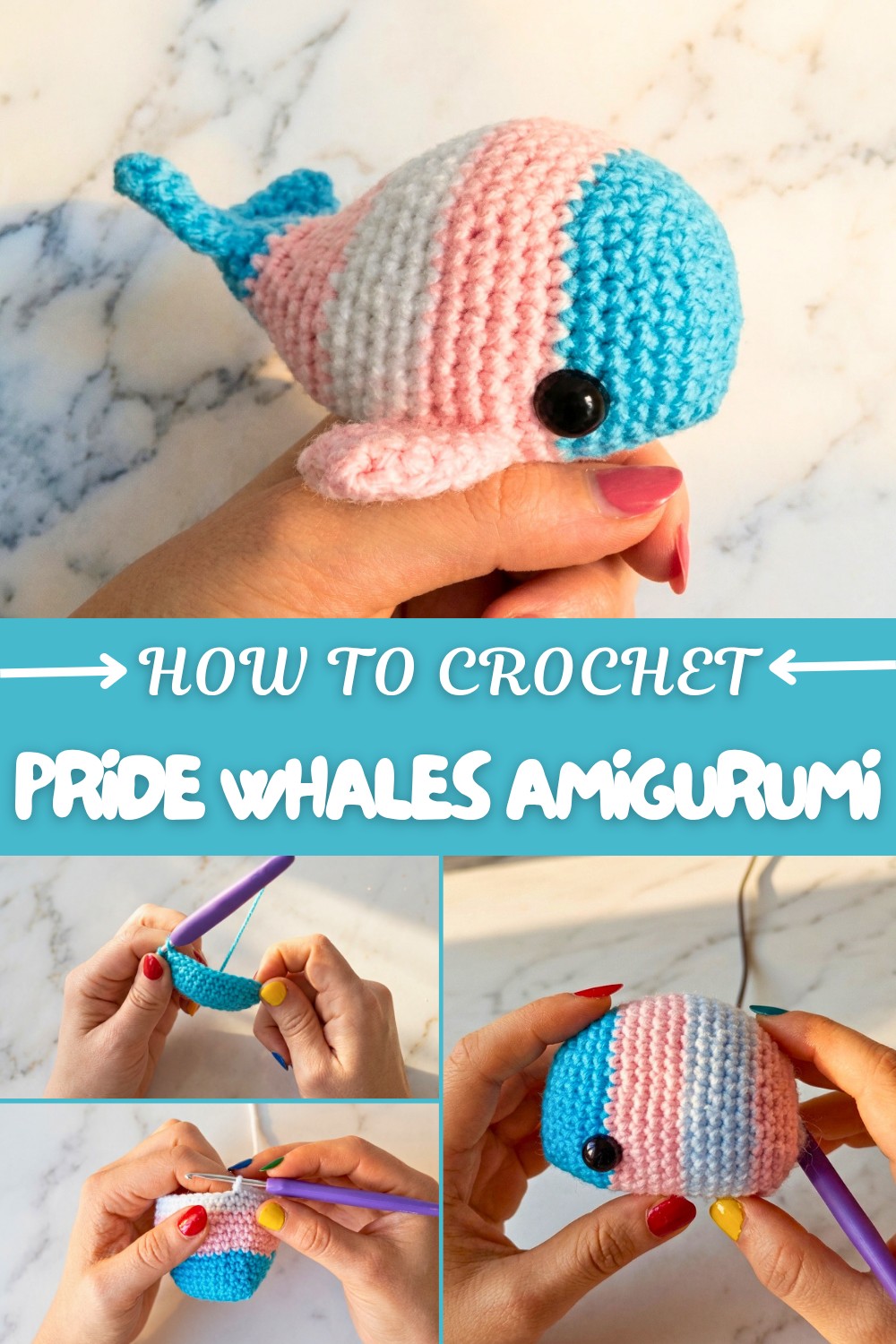 Crochet Pride Whales Amigurumi Pattern