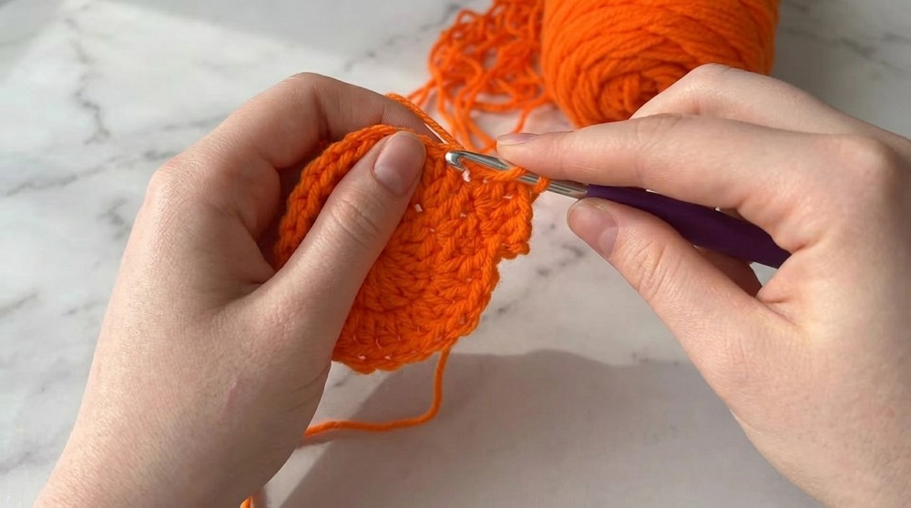 Crochet Pumpkin Coaster Pattern 2