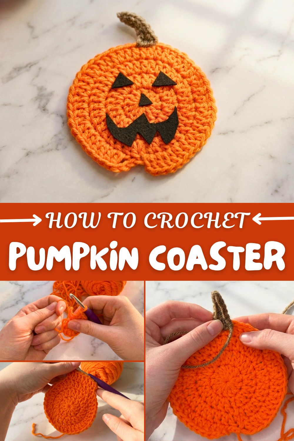 Crochet Pumpkin Coaster Pattern