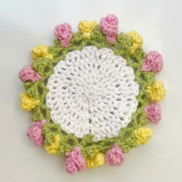 Crochet Rose Bouquet Coaster Pattern 5