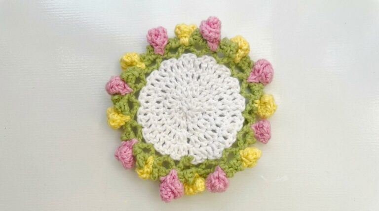 Crochet Rose Bouquet Coaster Pattern 5