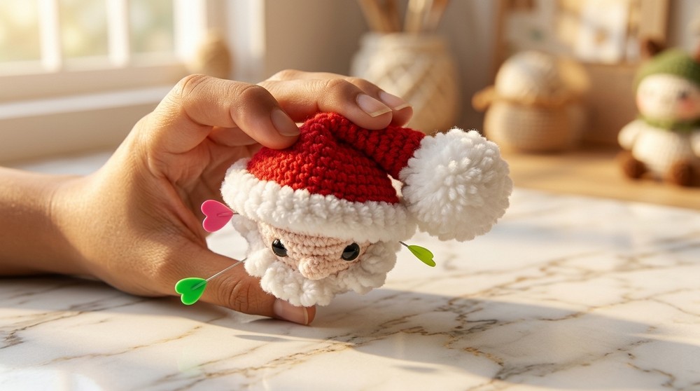 Crochet Santa Claus Coaster Pattern 4