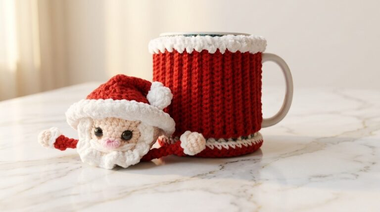 Crochet Santa Claus Coaster Pattern 7