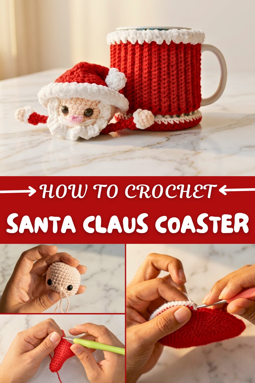 Crochet Santa Claus Coaster Pattern