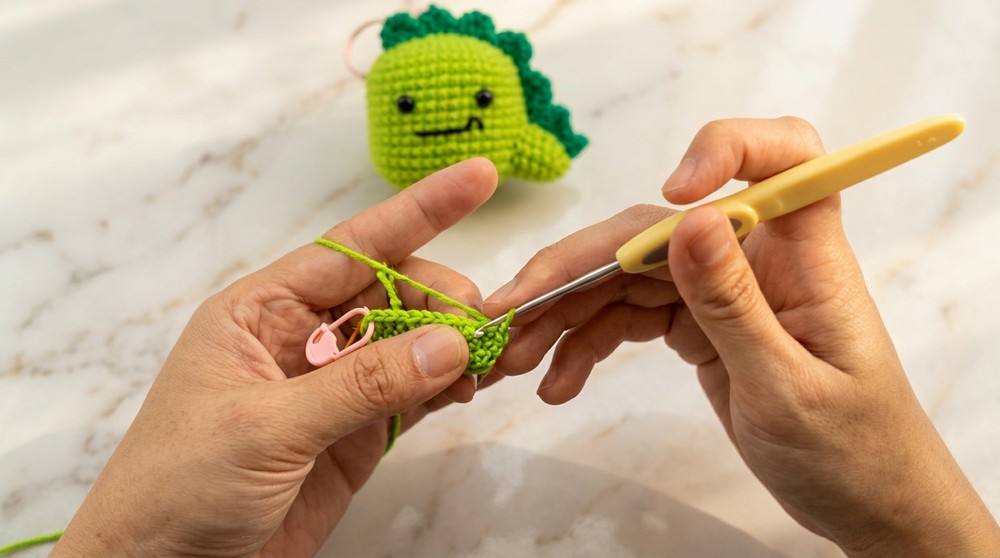 Crochet Small Dinosaur Pendant Pattern 2