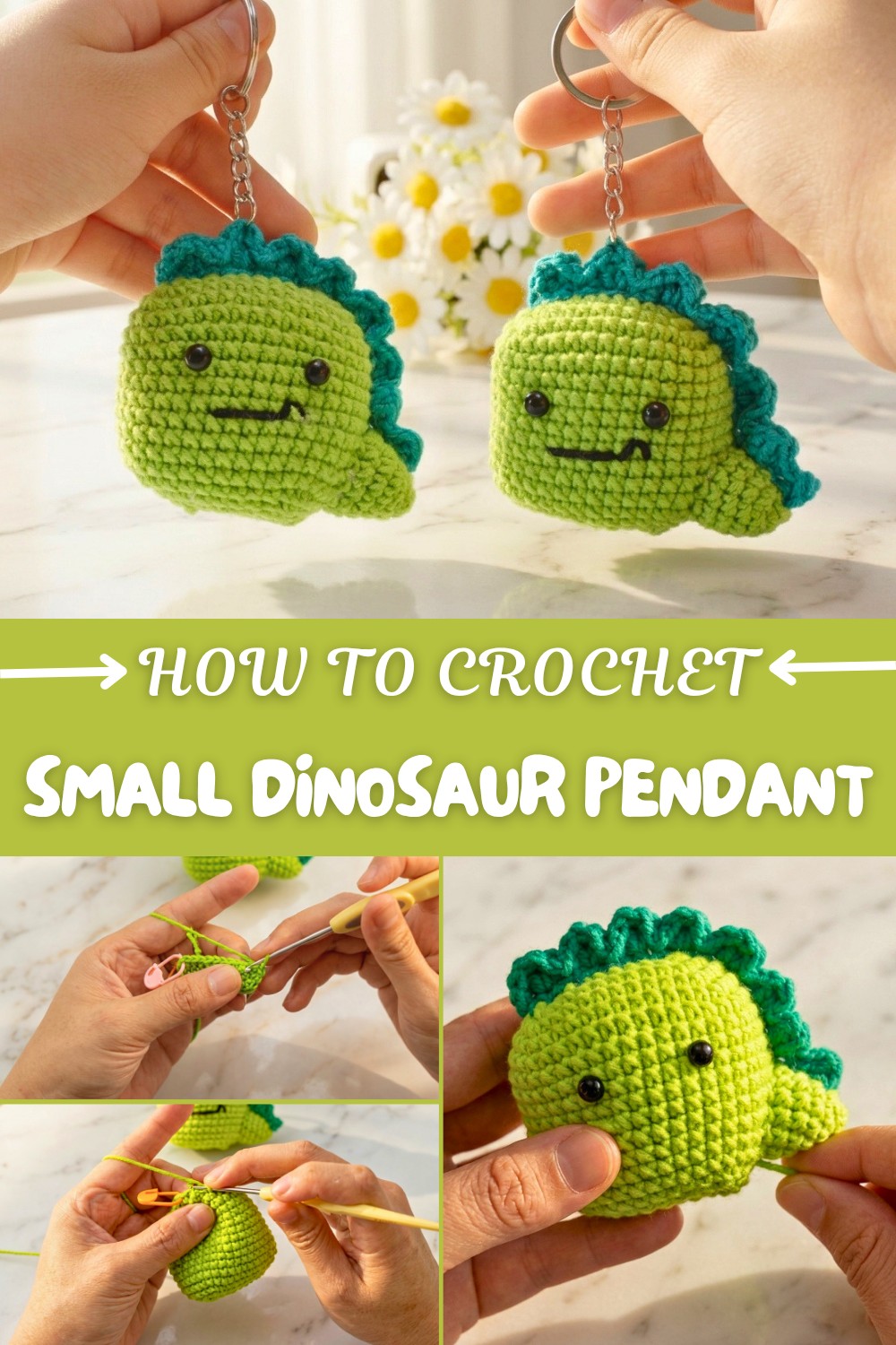 Crochet Small Dinosaur Pendant Pattern