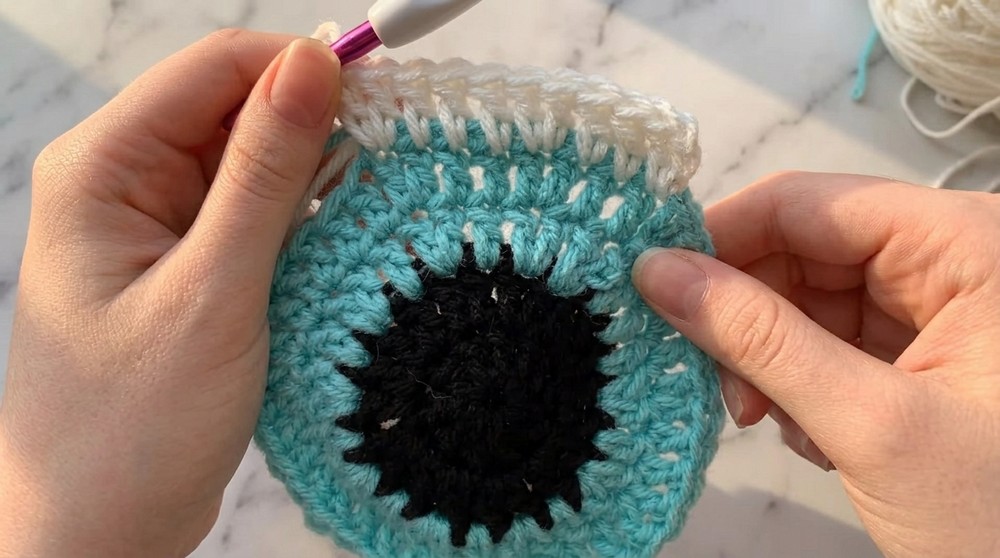 Crochet Spooky Eyeball Beanie Pattern 4