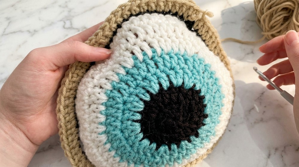Crochet Spooky Eyeball Beanie Pattern 5