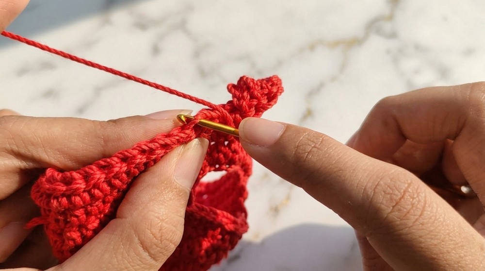 Crochet Strawberry Cat's Hat Pattern 3