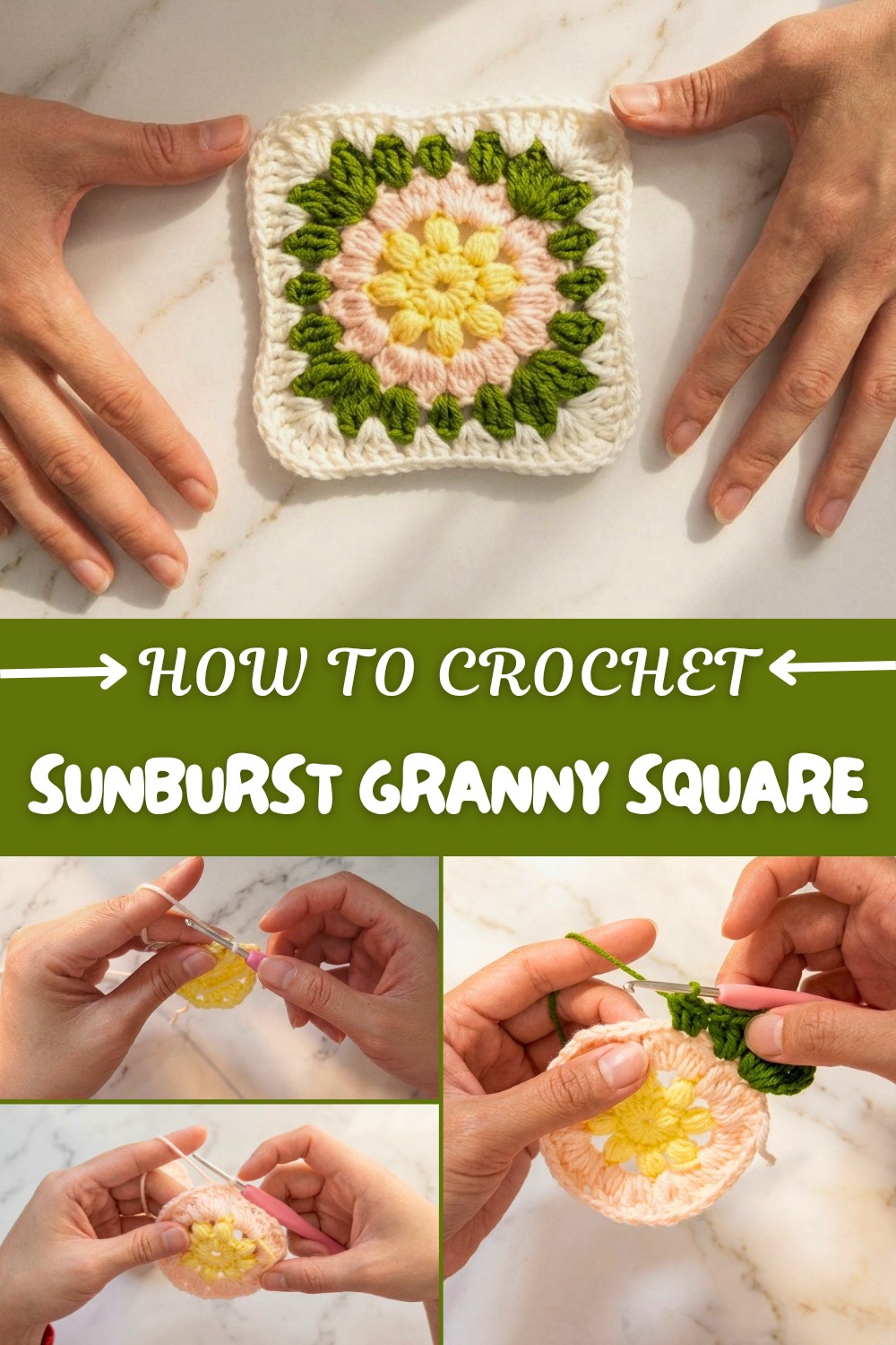 Crochet Sunburst Granny Square Pattern