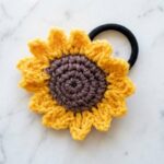 Crochet Sunflower Hair Tie Pattern 5