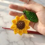 Crochet Sunflower Keychain Pattern 5