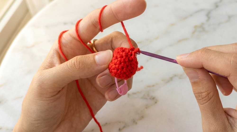 Crochet Watermelon Keychain Pattern 2