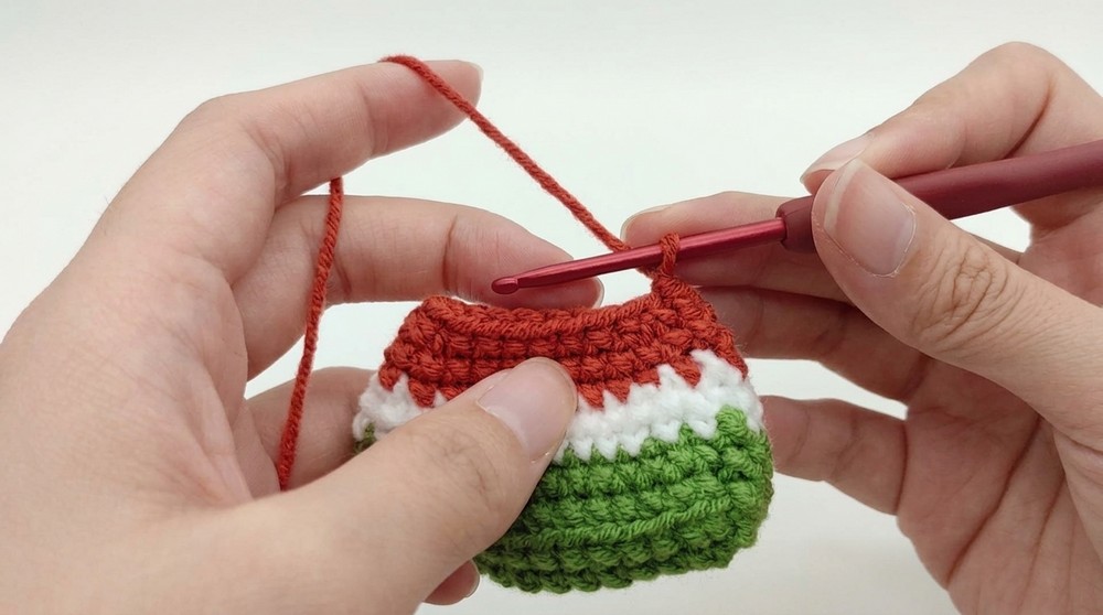 Crochet Watermelon Keychain Pattern 3