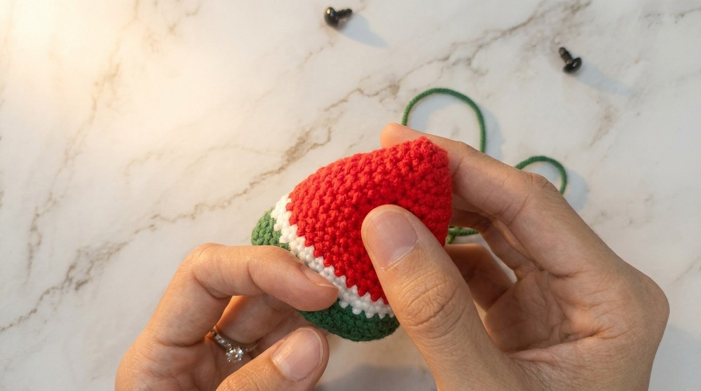 Crochet Watermelon Keychain Pattern 4