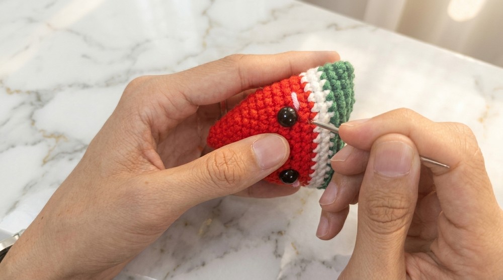 Crochet Watermelon Keychain Pattern 5