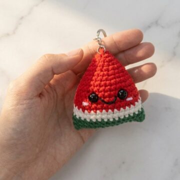 Crochet Watermelon Keychain Pattern 6
