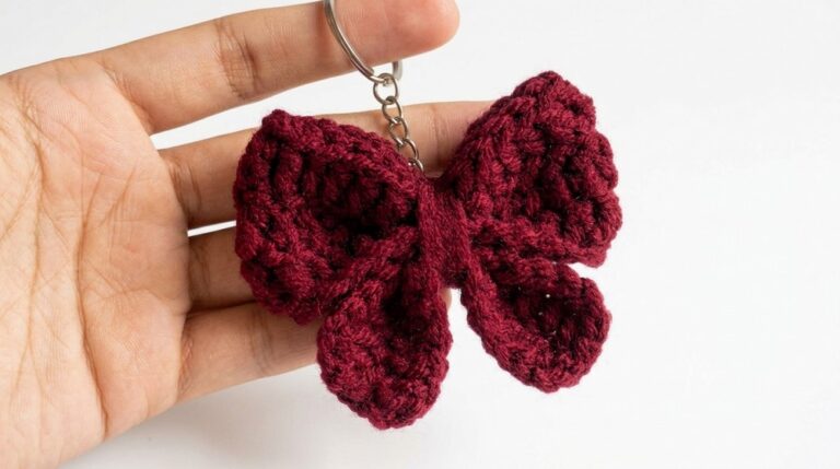Cute Crochet Bow Keychain Pattern 6