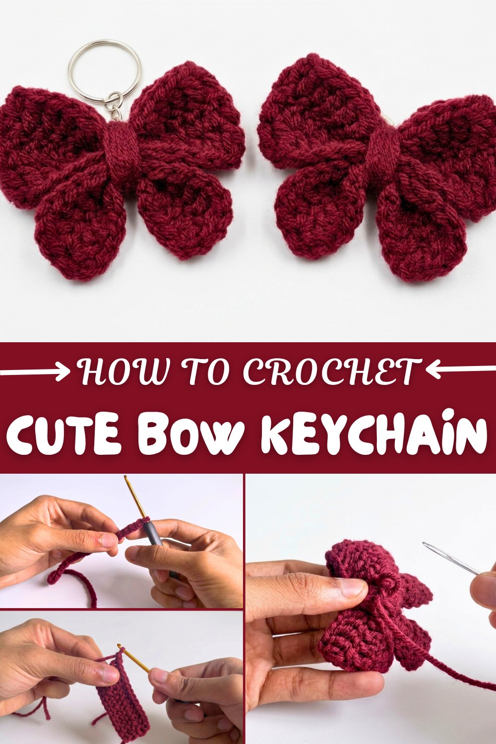 Cute Crochet Bow Keychain Pattern
