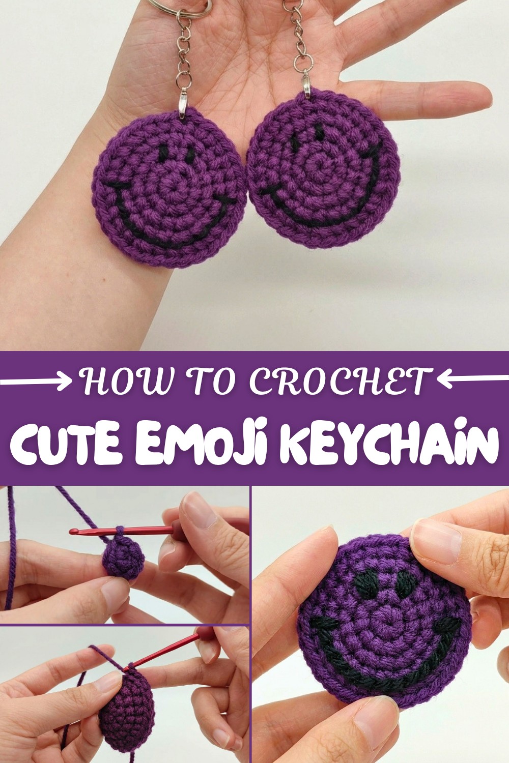 Cute Crochet Emoji Keychain Pattern