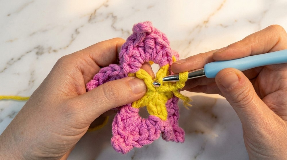 Cute Crochet Flower Keychain Pattern 3