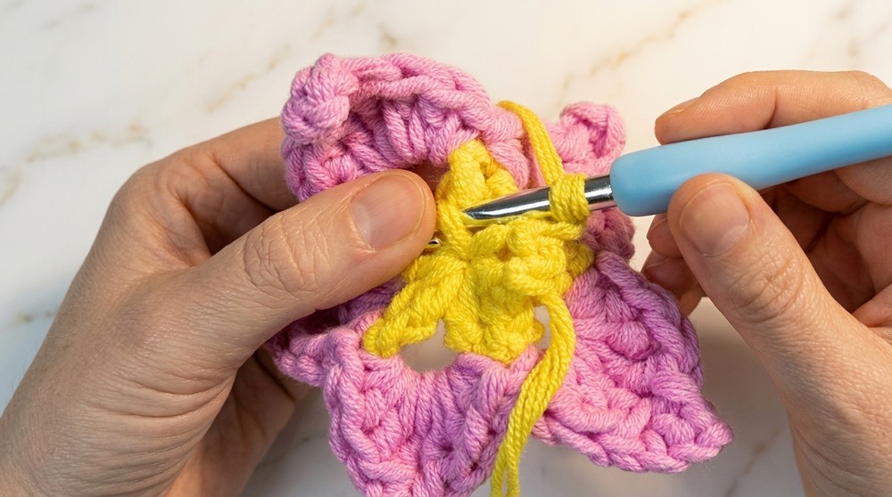 Cute Crochet Flower Keychain Pattern 4