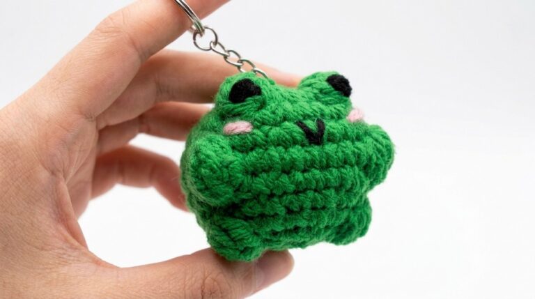 Cute Crochet Frog Keychain Pattern 6