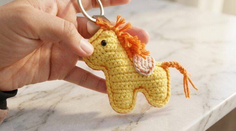 Cute Crochet Horse Keychain Pattern 6