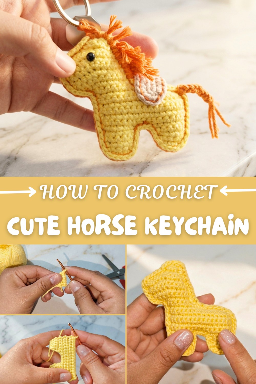 Cute Crochet Horse Keychain Pattern
